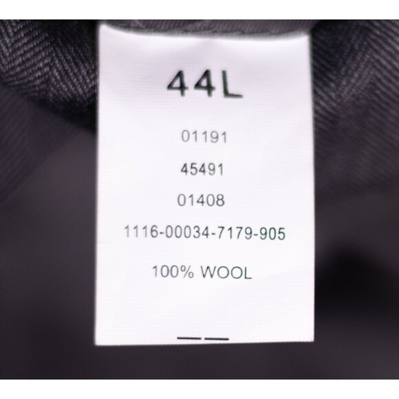 JOS A BANK mens Blazer DARK GRAY HERRINGBONE PLEAT FRONT 2 button WOOL 44L - Picture 11 of 11
